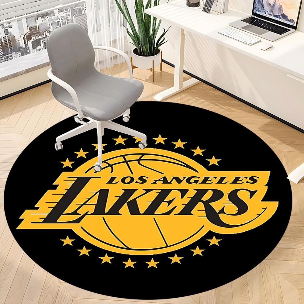 1pcBasketball Team Lakers Office Round Area Rug, Indoor Mat Suitable For Office, Bedroom Living Room Home Decor, Room Deco, Offic A0928138
