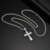 Vintage Religious Jesus Cross Pendant Necklace, Stainless Steel Chain Necklace for Men Church Prayer Faith Jewelry