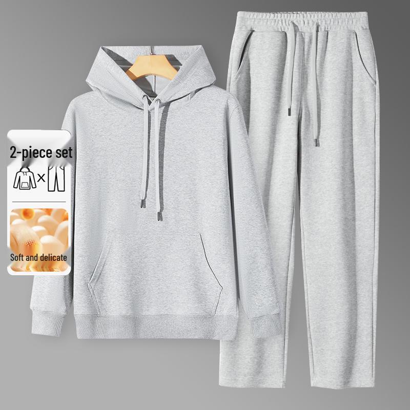 Autumn/Winter Women's Casual Solid Color Hoodie & Wide Leg Pants Set