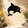 1 pieza de Arte de Pared de Metal de Delfín Escultura Oceánica Resistente a la Intemperie para Valla de Patio Trasero Borde de Piscina Decoración Exterior Regalo de Verano para la Playa