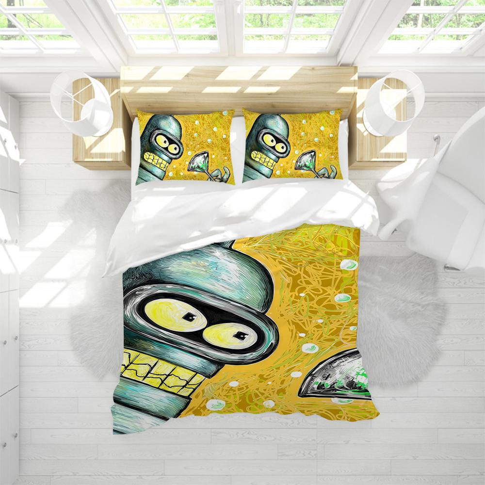 Cartoon F-Futurama Duvet Cover Set Soft Wash Bed 3 Piece Summer Comfortable Student Dormitory Home Baby Bedding Best seller