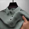 Heren Wafelstof Korte Mouw Poloshirt