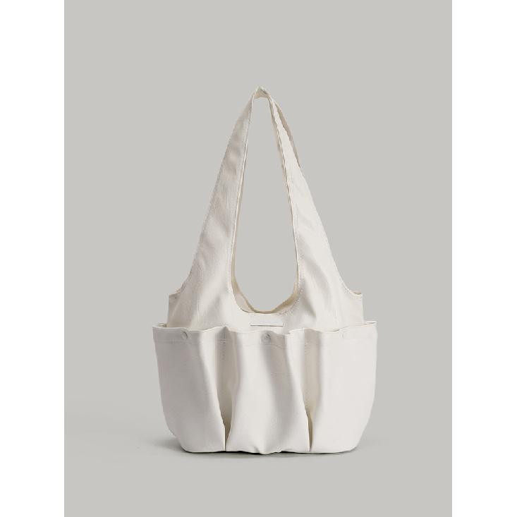 Korean-style new niche design pleated multi-pocket shoulder tote bag, large-capacity shoulder underarm bag for commuting
