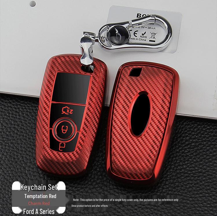 Ford Model A Carbon Fiber Pattern TPU Car Key Protective Case