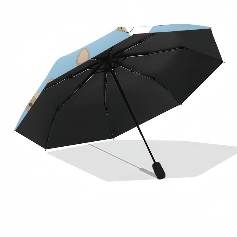 1pc French Bulldog Stars Pattern Umbrella with Plastic Handle, Suitable for All Seasons Outdoor PT378