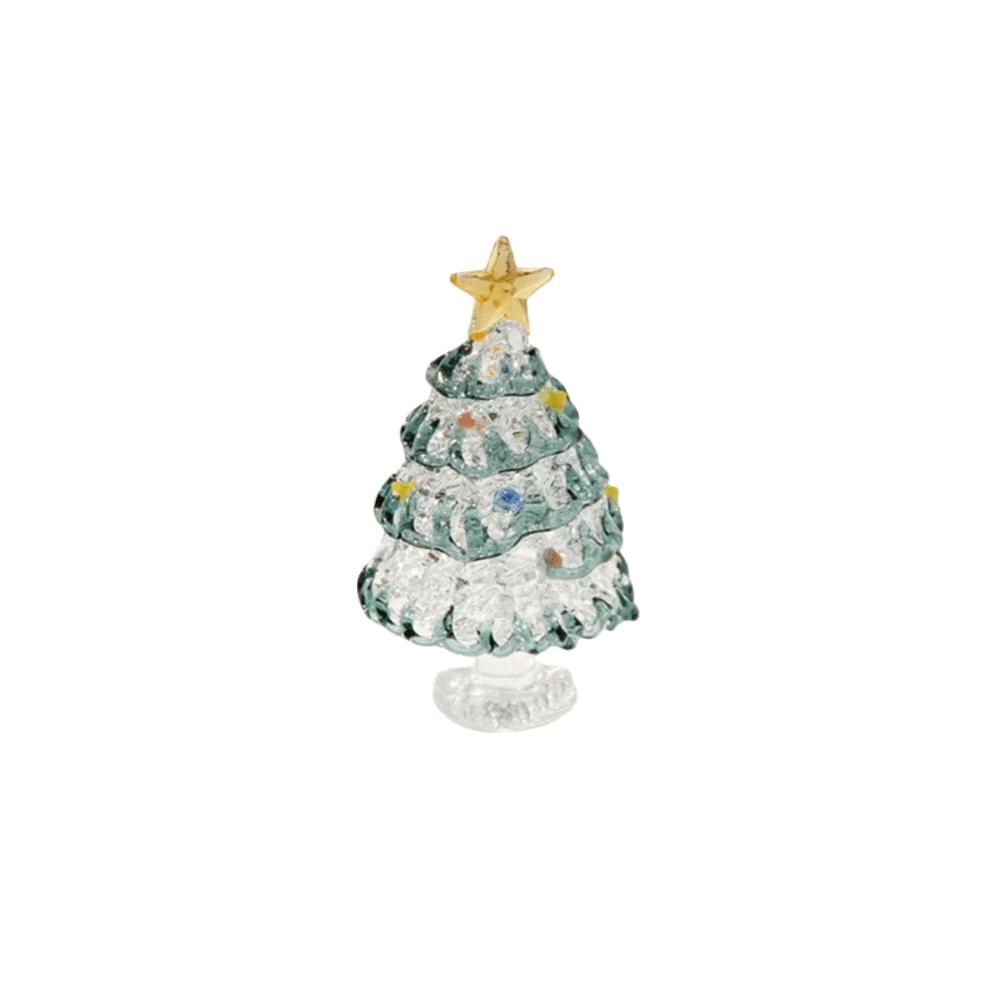Miniature Christmas Tree Miniature Glass Handcrafted Glass Sculpture Desktop Decoration