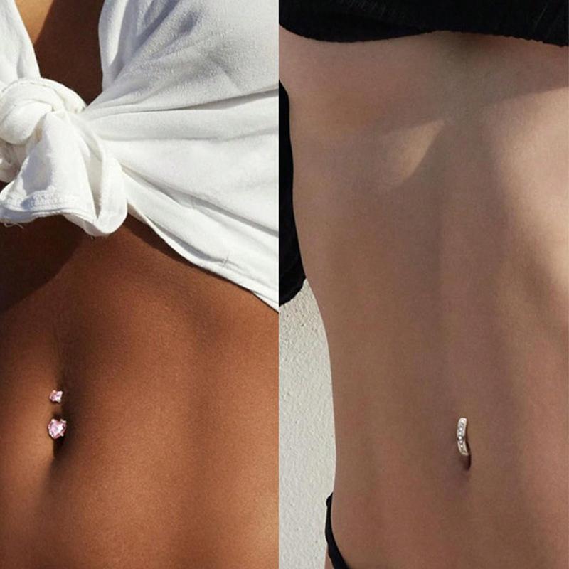 5/6/8/12 Stück Sexy Bauchnabelringe Set Herz Zirkon Bauchnabelpiercing Ringe Für Frauen Mädchen Körperpiercing Schmuck Zubehör Geschenk