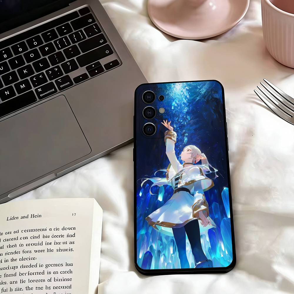 Frieren Beyond Journey's End Phone Case For Samsung S25,S24,S21,S22,S23,S30,Ultra,S20,Plus,Fe,Soft Silicone Black Cover