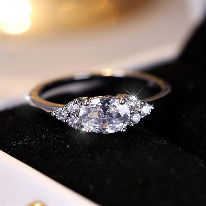 Female Charm Oval Purple White Zircon Minimalist Stacking Thin Rings For Women Party Wedding Bands Mothers Day Jewelry Gifts CZ