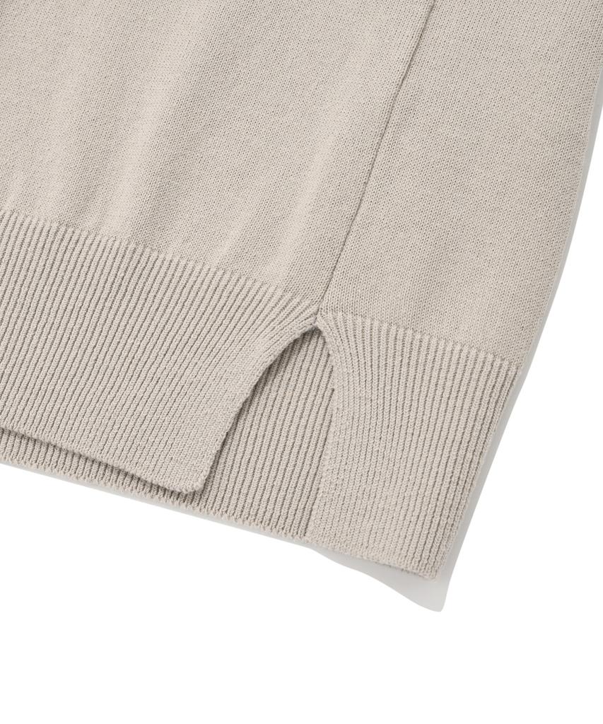 COVERNAT Basic Collared Knit Beige