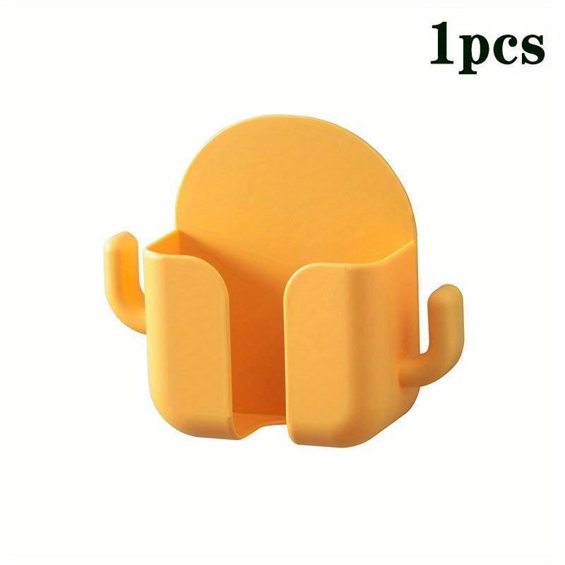 

1pc Foldable Wall-Mounted Storage Box, Plastic Phone Stand & Remote Control Organizer for AC & TV - No Power Needed, Independent Design