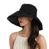 UPF50+Black Glue UV Resistant Sunscreen Hat For Women'S Summer Face Covering, Large Brimmed Sunscreen Hat, Outdoor Fisherman'S Hat