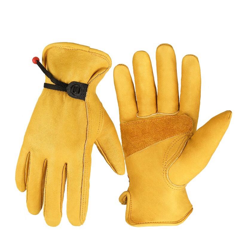 OLOMM Premium Cowhide Work & Camping Gloves S-XL