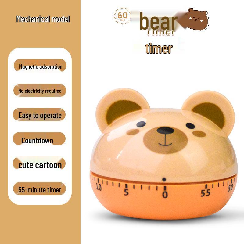 Children's Cartoon Rabbit & Squirrel Magnetic Timer for Cooking & Study