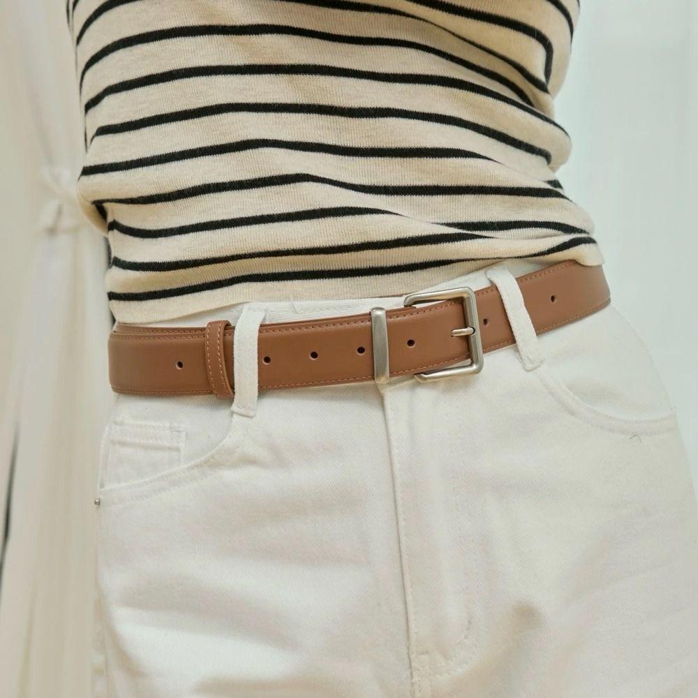 Solid Color Leather Belt Fashion Waistband Belt Adjustable Decorative Belt Personalized