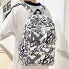 Schoolbag New Korean Style INS High Aesthetic Trendy Personalized Graffiti Backpack for Middle and High School Students Lightweight Large Capacity 