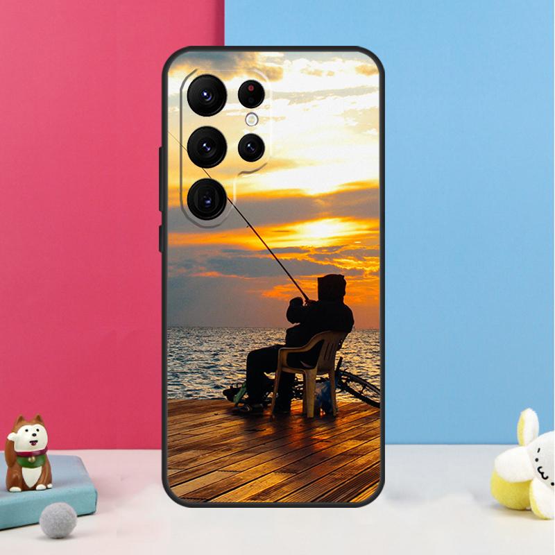 Fishing Rod Case For Samsung Galaxy S23 Ultra S24 S22 Note 20 10 Plus S8 S9 S10 S21 S20 FE Back Cover