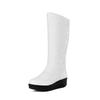 Knee down snow boots autumn and winter high tube warm cotton shoes button decoration  medium and long boots large size  shoes