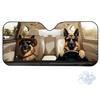 [Cute Pet Who Can Drive] Car Sunscreen Visor Front Gear Animal Driving Printed Aluminum Foil Folding Light Baffle