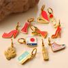 European & American Multielement Heart Crown Sneaker Pendant: High-Quality Personality Jewelry Accessory.