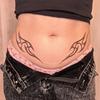 Tatouage éphémère Dark Tribe Wind pour la taille et l'abdomen, résistant à l'eau et longue durée, style gothique non réfléchissant.