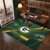 Green Bay Packers Personalized Crystal Velvet Carpet, Customized Name Text Soft Anti‑Slip Rug for Living Room Bedroom