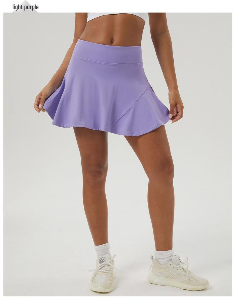 Women's A-Line Yoga Skort with Hip-Lifting and Anti-Exposure Design - Casual Sports and Tennis Skirt with Fitness Pocket