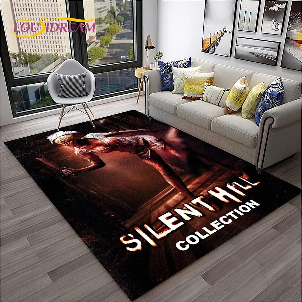 Tappeto Tappetino Decorativo per Casa Soggiorno Camera da Letto Divano Stanza dei Giochi Zerbino, Tappeto da Area Tappetino Antiscivolo, Gioco Film Horror 3D Silent Hill