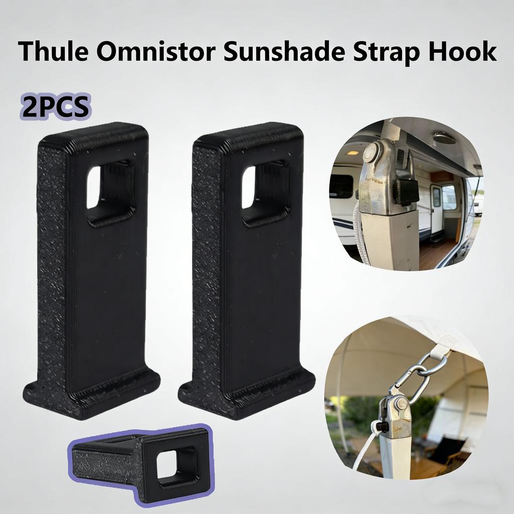 2 Pezzi Ganci con Cinghia Antivento per Tettoia per Thule Omnistor, Accessori per Caravan, Camper, Semplicemente Inserire