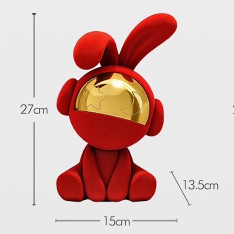 Rabbit Figurine Luxury Resin Living Room Decoration Miniature Modern Table Ornament Figurine Nordic Creative Design Miniature красный