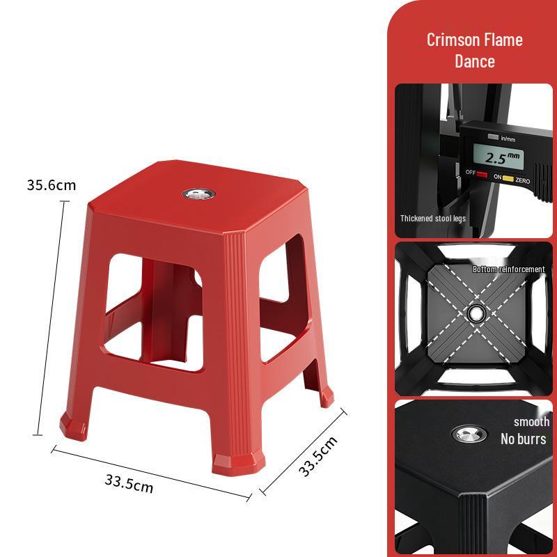 Verdickter stapelbarer quadratischer Kunststoffhocker für den Außenbereich oder den Esstisch