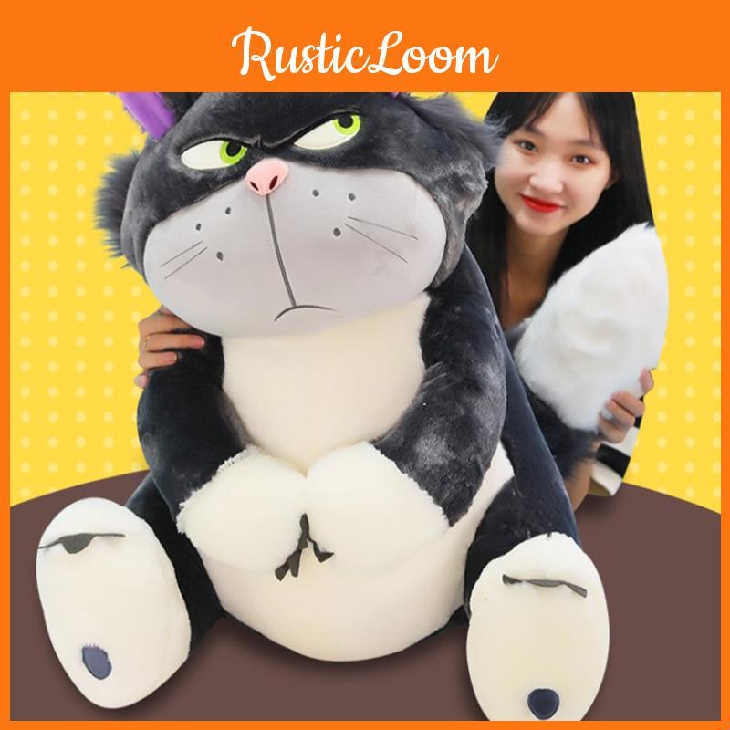 Cute Grey Short Plush Lucife Cat Doll Stuffed Animal Toy For Teenagers 30/45/60/80cm