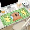 Großes, rutschfestes Gummi-Mauspad mit Capybara-Motiv in verschiedenen Größen, reichhaltig, Glücksmousepad, mit genähten Kanten, Tastatur-Schreibtischmatte für Schule, Büro, Zuhause, Geschenk für Fr