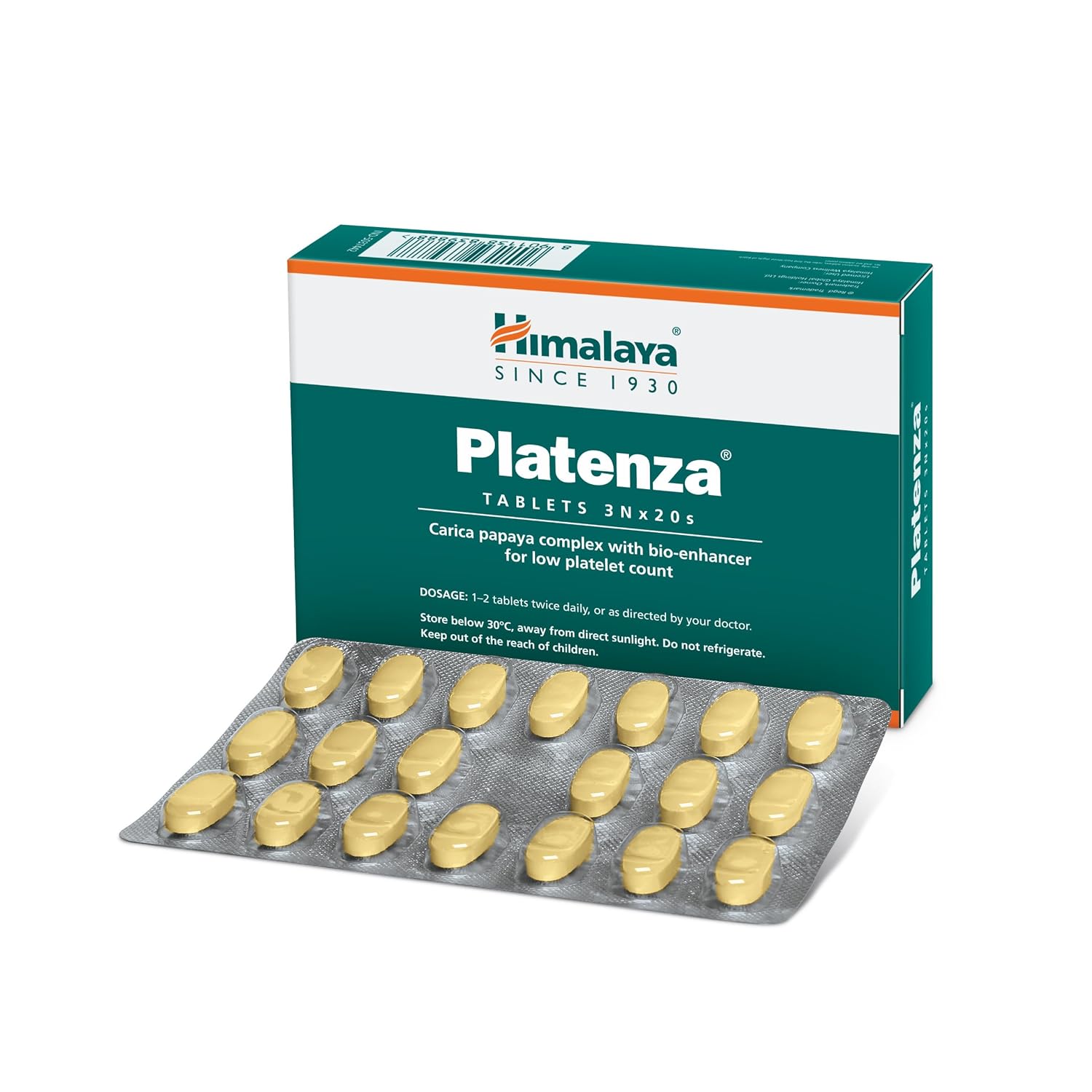 

Himalaya Platenza Tablets 3x20’s Natural Wellness Support For Urinary Comfort And Healthy Platelet Balance, Herbal Supplement Pack