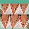 Punk Geometric Heart Bow Pendant Necklace For Women With Zinc Alloy Chain