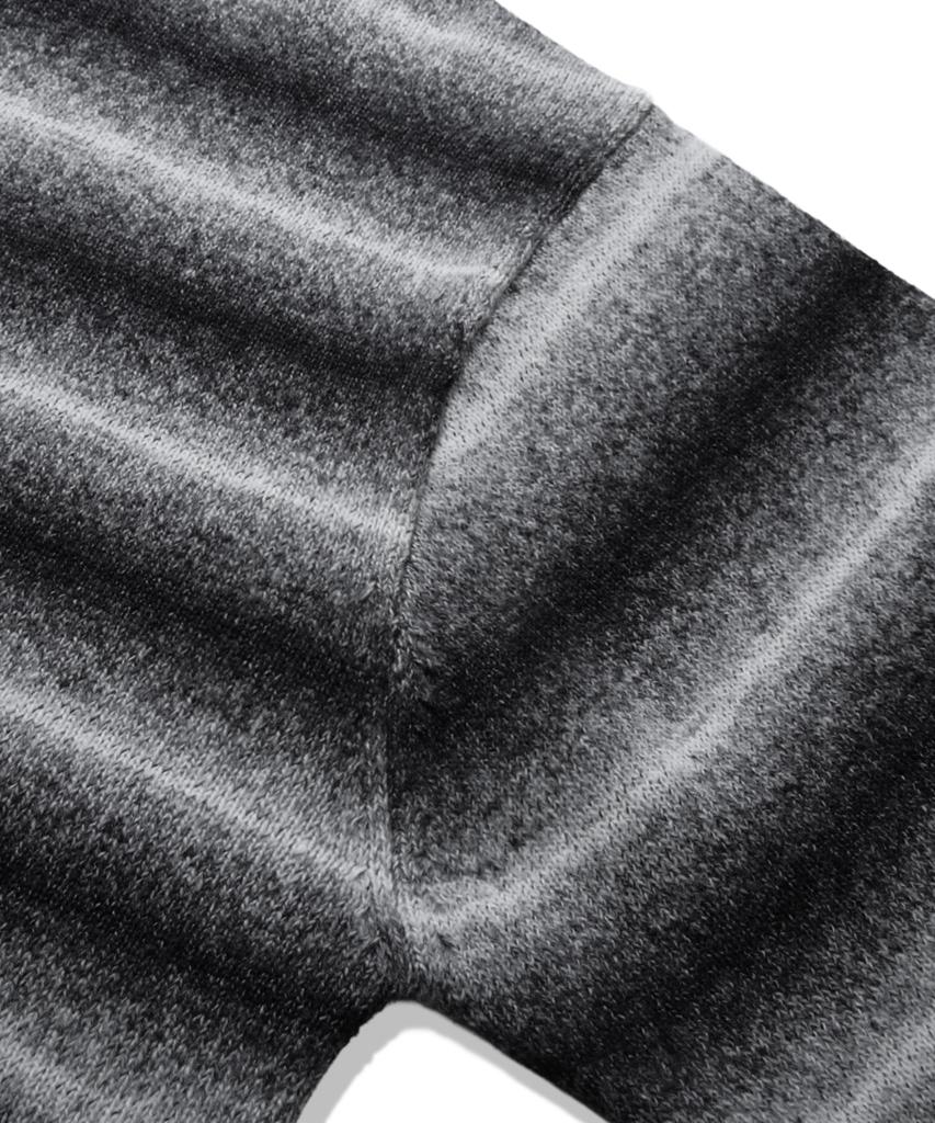 TRILLION Washable Gradient Stripe Crewneck Knit_Black