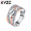 Small Jewelry Violent 14K Gold Zircon Ring Women, Cross Simple Surround Wedding Ring