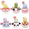 Animal Succulent Plant Needle Felting Supply, Beginner Wool Felt Tool with Needle, Instruction, Wool Roving, Wood Handle