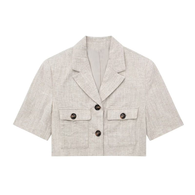 Fashion Style Summer New Arrival Fashion Trendy Women's Clothing Stylish Linen Short Suit Outwear 7901381 711