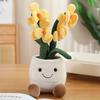 Niedliche, lächelnde Blumentopf-Plüschfiguren, süße Stoffblumen-Rosenpflanzen, Puppen, Schlafzimmer-Schreibtischdekoration, Sammlerstücke, Geschenke