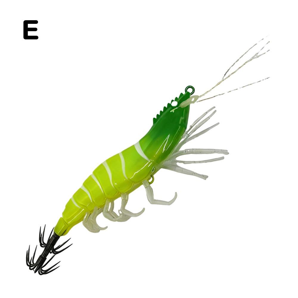 Shrimp 10.9g 80mm Squid Jig Luminous Horizontal Slow Sinking Lure Webfoot Wood Shrimp Artificial Calamar Cuttlefish Fishing