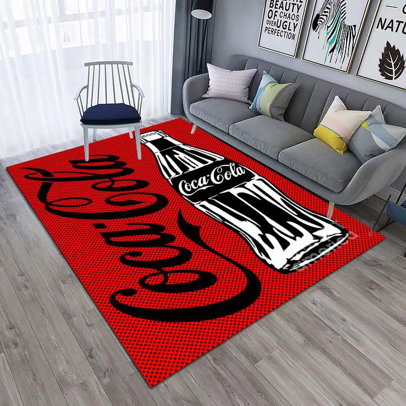 Christmas Gift Halloween Themed Cola Beverage Coca Cola Carpet Is Suitable for Living Room and Bedroom Doormats Office Balcony Decorative Carpet V27