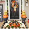 Thanksgiving Pumpkin Bow Doormat Comfortable Noise-Reducing Entrance Hallway Mat Bathroom Rug Home Decor