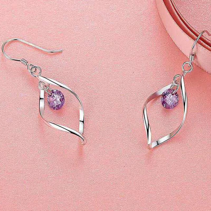 

Korean Version Of Diamond-Set Three-Color Twisted Line Earrings Women S Fashion Temperament New Trendy Retro Earrings Quality