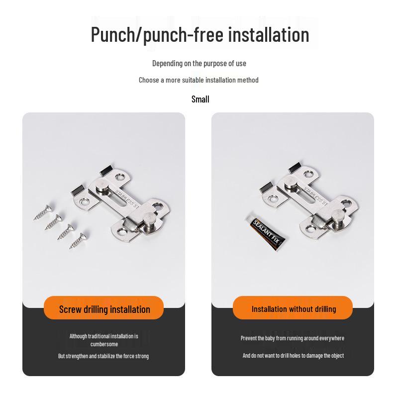 90° Stainless Steel Sliding Door Latch Bolt for Pet Cages – Anti-Theft Safety Lock