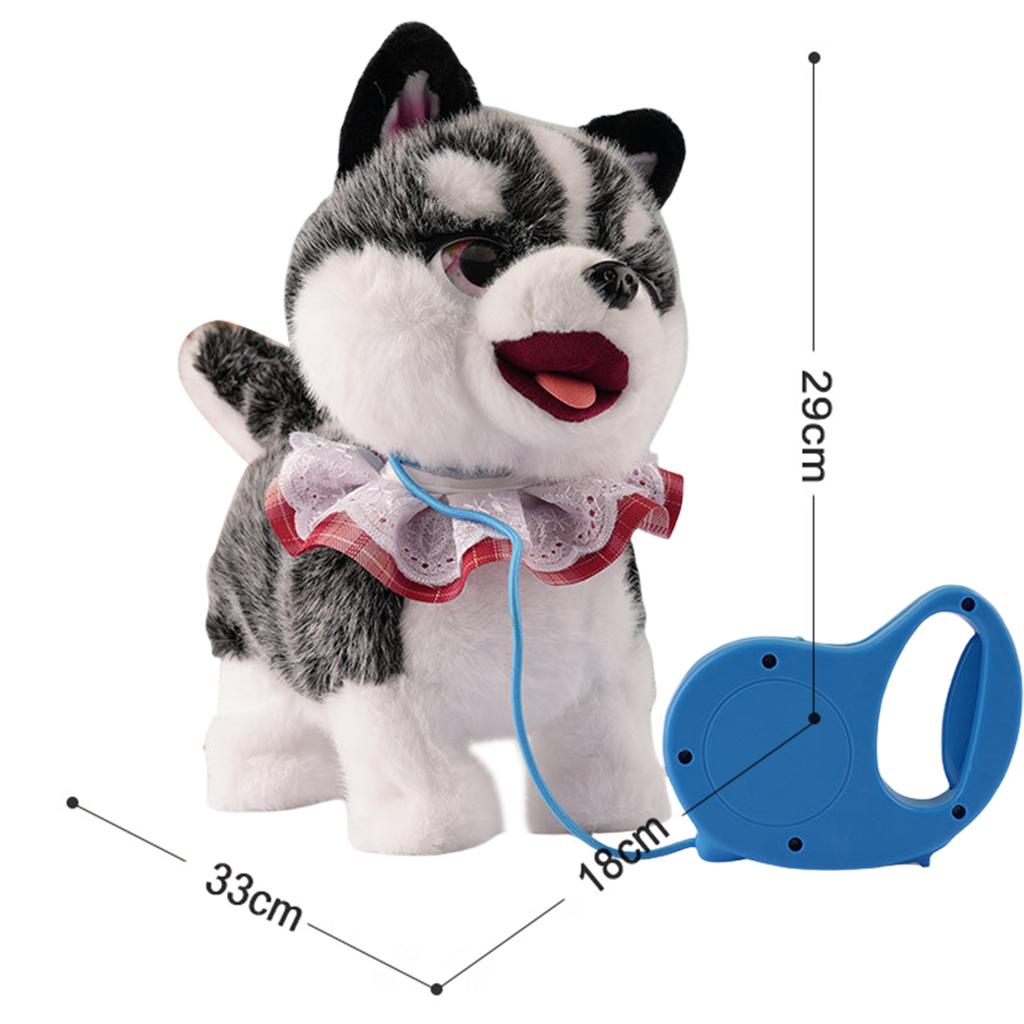 Electronic Interactive Plush Toy with Remote Control Leash Realistic Robot Puppy Toy for Ages 4 Up