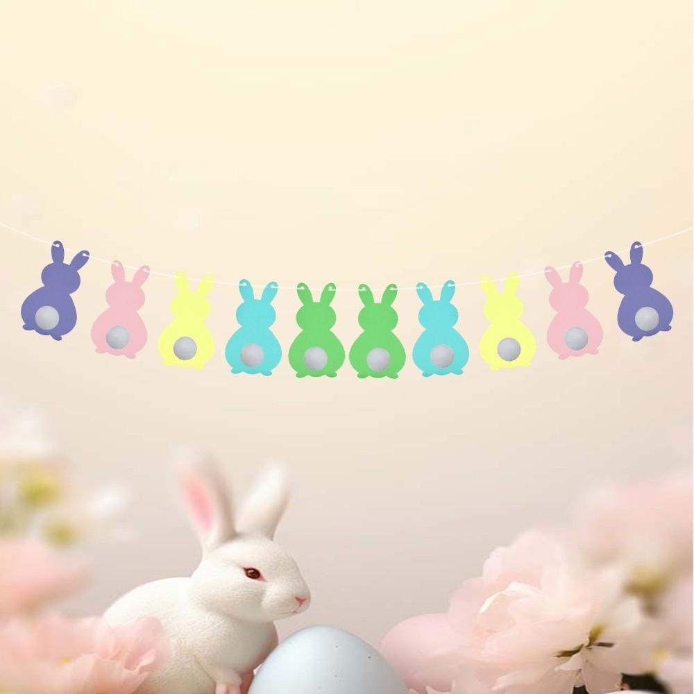 Cartoon Bunny Spiral Hanging Decor Paper Pom Pom Garland  Wedding Anniversary