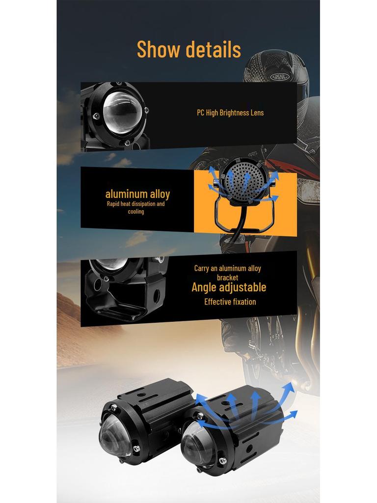 Dual-Color Waterproof Headlight for E-bike with Switch