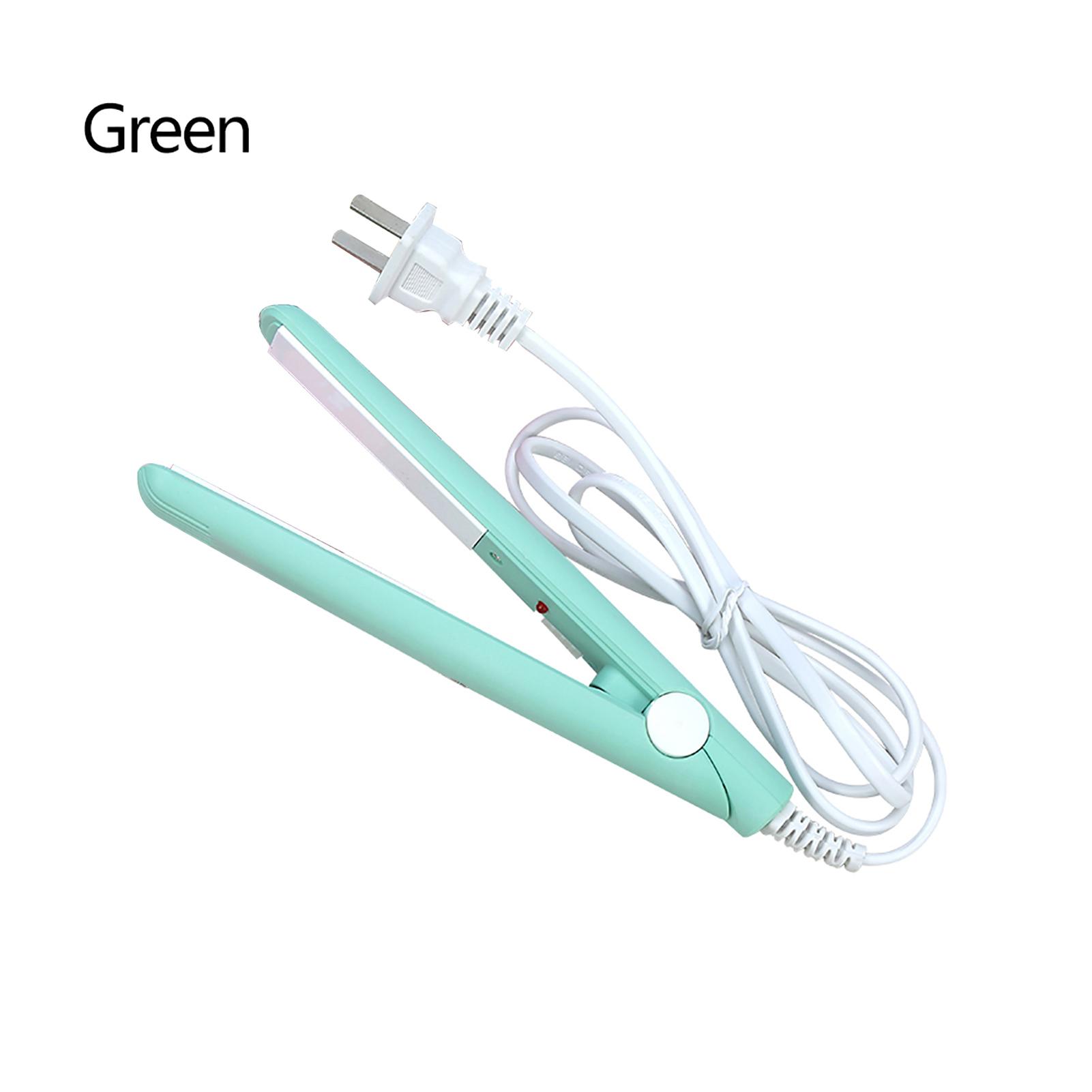 2 in 1 Hair Straightener Ceramic Tourmaline Plate Flat Iron Curler Matcha Green