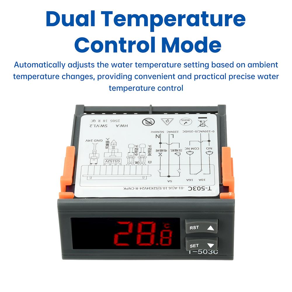 T-503C DC 24V Laser Chiller Temperature Controller Thermostat Thermoregulator Incubator Cooler Intelligent Temperature Control